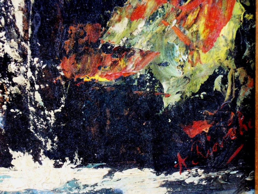 Agustín Riancho. Detalle de la firma.