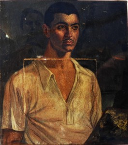 Retrato de pintor. Anónimo 1928. ( Antes de la restauración ).