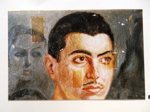 Detalle de las" catas" o testigos de limpieza en el rostro.