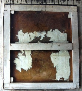 Estado del reverso del lienzo. (Antes de la intervención).